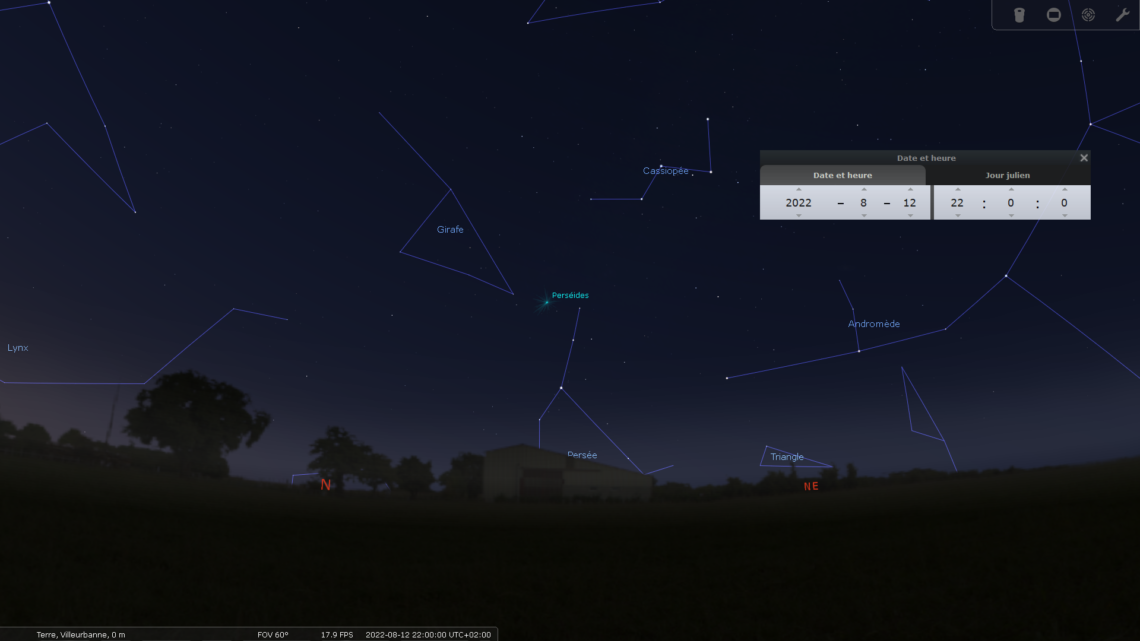 Protocole d’observation de la pluie d’étoiles filantes des Perséides.